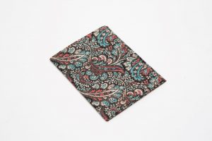 Handkerchief - Cotton lawn Paisley orange/turquoise (45cm/30cm square - large £9/medium £6)