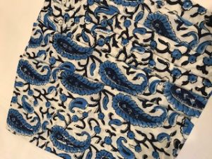 Napkins 100% cotton - Blue and white paisley (52cm/20.5" square) £25 for 4