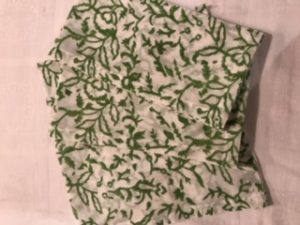 Napkins - 100% cotton green and white sprig (43cm/17" square) £22 for 4